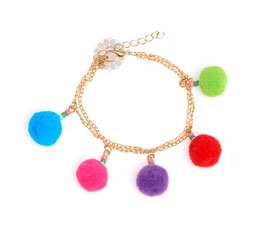 Vogue Crafts and Designs Pvt. Ltd. manufactures Pom Pom and Beads Anklet at wholesale price.