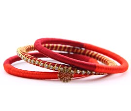 Vogue Crafts and Designs Pvt. Ltd. manufactures Traditional Red Bangle Stack at wholesale price.
