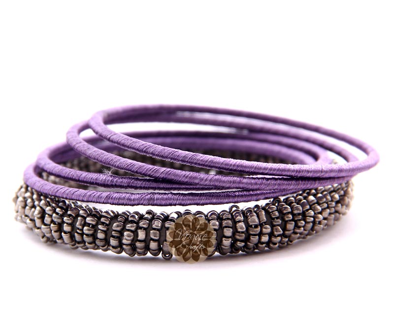 Vogue Crafts & Designs Pvt. Ltd. manufactures Purple Thread Bangle Stack at wholesale price.
