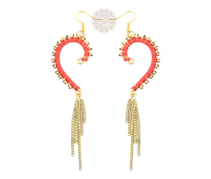Vogue Crafts & Designs Pvt. Ltd. manufactures Golden Ball Heart Earrings at wholesale price.