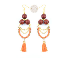 Vogue Crafts and Designs Pvt. Ltd. manufactures Wooden Bead Earrings at wholesale price.