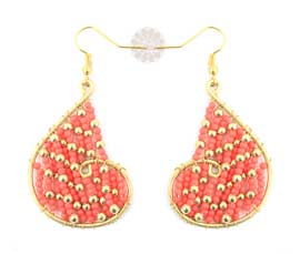 Vogue Crafts and Designs Pvt. Ltd. manufactures Red Heart Earrings at wholesale price.
