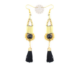 Vogue Crafts and Designs Pvt. Ltd. manufactures Black Tassel Drop Earrings at wholesale price.