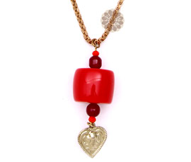Vogue Crafts and Designs Pvt. Ltd. manufactures Square Red bead Pendant at wholesale price.