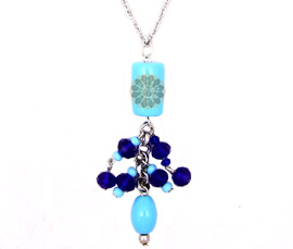 Vogue Crafts and Designs Pvt. Ltd. manufactures Blue Beads Statement Pendant at wholesale price.