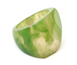 Vogue Crafts and Designs Pvt. Ltd. manufactures Wide Green Chunky Ring at wholesale price.