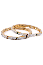 Vogue Crafts and Designs Pvt. Ltd. manufactures Golden Brass Bangles With Meenakari at wholesale price.
