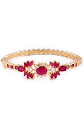 Vogue Crafts and Designs Pvt. Ltd. manufactures Maroon Stone Golden Bracelet at wholesale price.
