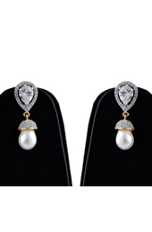 Pearl Drop American Diamond Earrings