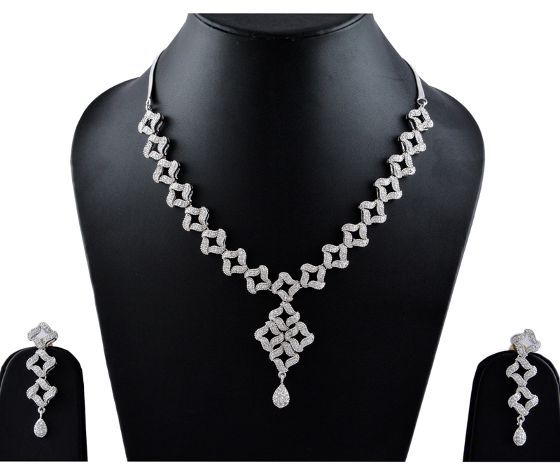 Vogue Crafts & Designs Pvt. Ltd. manufactures American Diamonds Necklace Earrings set  at wholesale price.