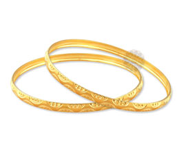 Vogue Crafts and Designs Pvt. Ltd. manufactures Gracefully Patterned Golden Bangles at wholesale price.