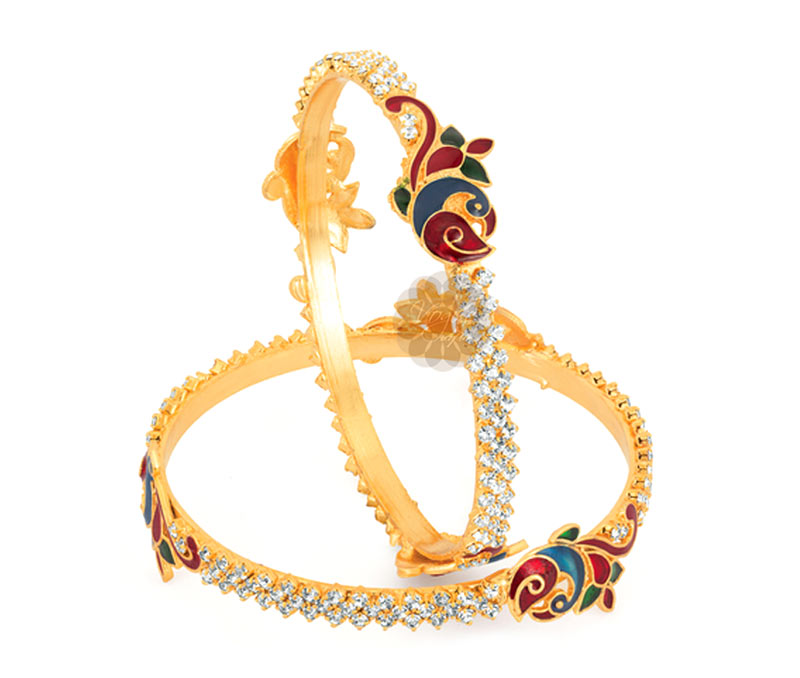Vogue Crafts & Designs Pvt. Ltd. manufactures Good Fortune Peacock Pair of Bangles at wholesale price.