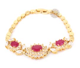Vogue Crafts and Designs Pvt. Ltd. manufactures Prosperous Red Stone Bracelet at wholesale price.