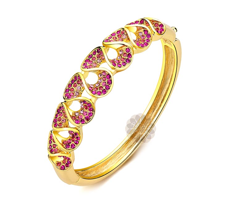 Vogue Crafts & Designs Pvt. Ltd. manufactures Pink Stone Golden Hand Cuff at wholesale price.