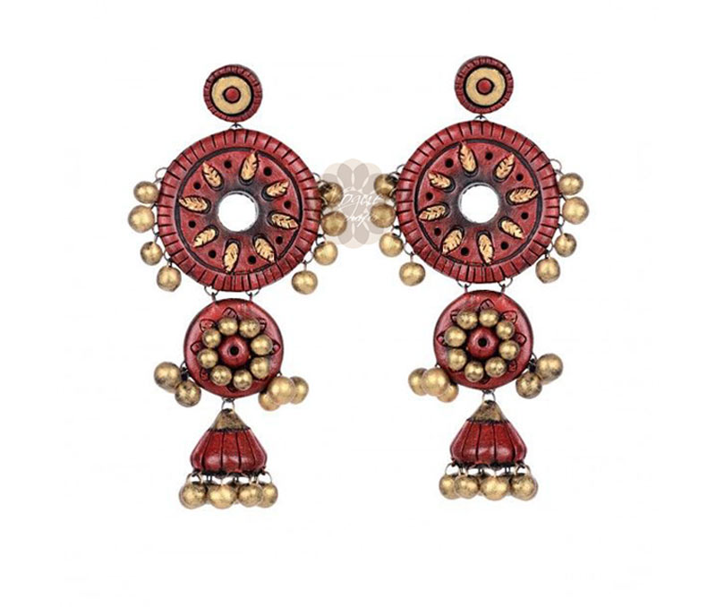 Vogue Crafts & Designs Pvt. Ltd. manufactures Red Tribe Earrings at wholesale price.