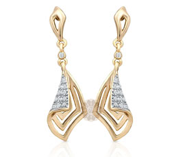 Unique Shape Gold Plated Earrings