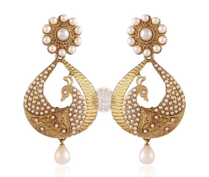 Vogue Crafts & Designs Pvt. Ltd. manufactures Stately Peacock Earrings at wholesale price.