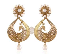 Vogue Crafts and Designs Pvt. Ltd. manufactures Stately Peacock Earrings at wholesale price.