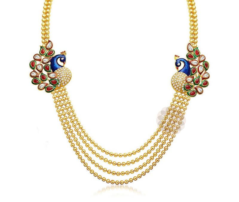 Vogue Crafts & Designs Pvt. Ltd. manufactures Peacock Ball Chain Necklace at wholesale price.