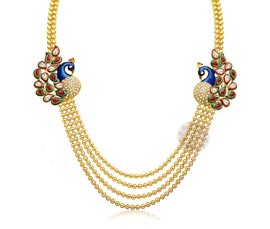 Vogue Crafts and Designs Pvt. Ltd. manufactures Peacock Ball Chain Necklace at wholesale price.