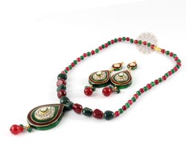 Vogue Crafts and Designs Pvt. Ltd. manufactures Favourite Multicolor Meenakari Necklace at wholesale price.
