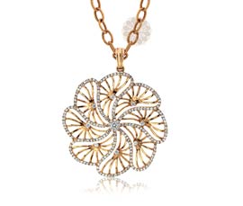 Vogue Crafts and Designs Pvt. Ltd. manufactures Captivating Intricacy Golden Pendant at wholesale price.