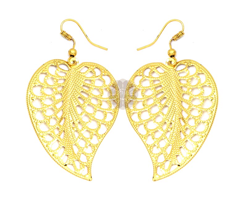 Vogue Crafts & Designs Pvt. Ltd. manufactures Leaf Shaped Gold-tone Earrings at wholesale price.