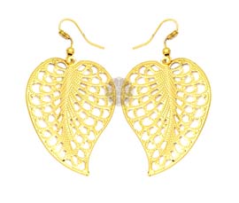 Vogue Crafts and Designs Pvt. Ltd. manufactures Leaf Shaped Gold-tone Earrings at wholesale price.