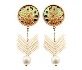 Vogue Crafts and Designs Pvt. Ltd. manufactures Gold Plated Shell Earrings at wholesale price.