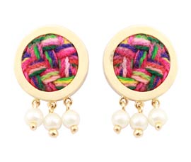 Vogue Crafts and Designs Pvt. Ltd. manufactures Vogue Gold-plated Woven Earrings at wholesale price.