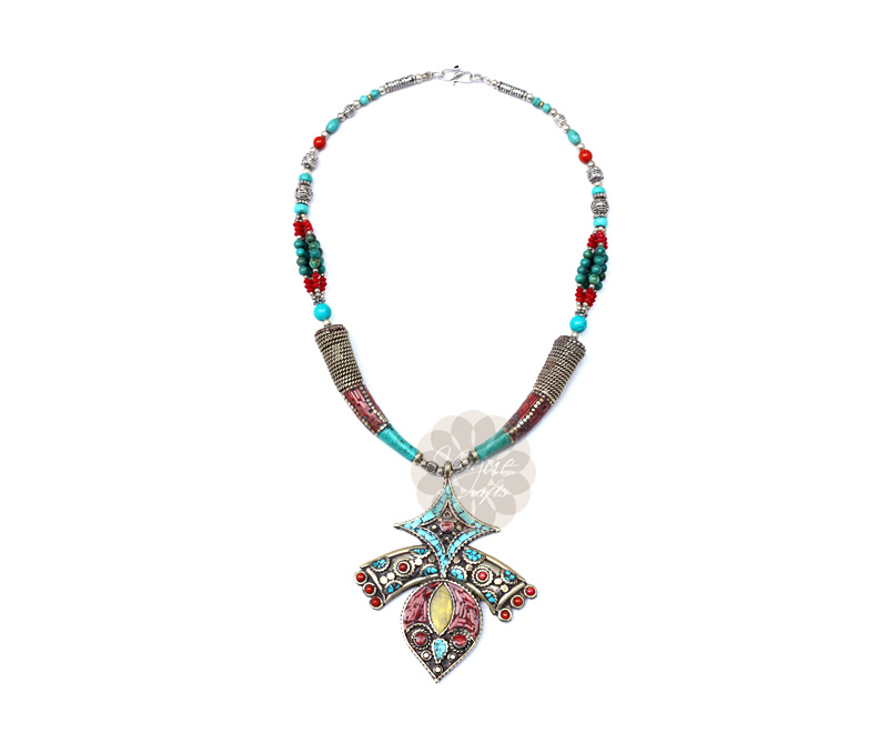 Vogue Crafts & Designs Pvt. Ltd. manufactures Eye-catching Multicolor Teardrop Necklace at wholesale price.