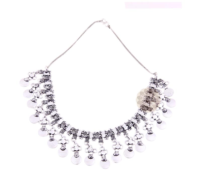 Vogue Crafts & Designs Pvt. Ltd. manufactures Tribal Silver Plated Dangling Necklace at wholesale price.