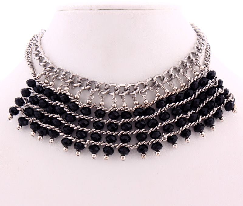 Vogue Crafts & Designs Pvt. Ltd. manufactures Multi Layer Black Necklace at wholesale price.