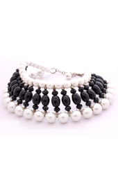 Vogue Crafts and Designs Pvt. Ltd. manufactures Pearl and Black Chocker Necklace at wholesale price.