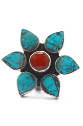 Vogue Crafts and Designs Pvt. Ltd. manufactures Stoned Flower Ring at wholesale price.
