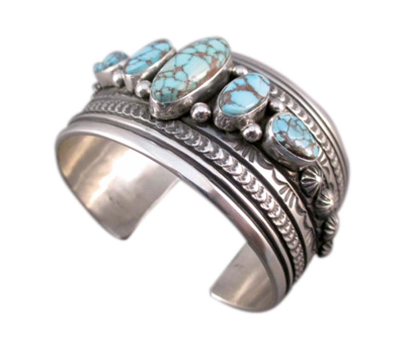 Vogue Crafts & Designs Pvt. Ltd. manufactures Turquoise Stone Wide Silver Cuff at wholesale price.