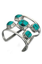 Vogue Crafts and Designs Pvt. Ltd. manufactures Turquoise Stone Silver Cuff at wholesale price.