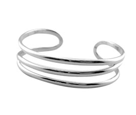 Vogue Crafts and Designs Pvt. Ltd. manufactures Three-row Silver Cuff at wholesale price.