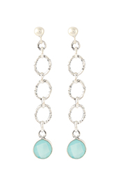 Vogue Crafts and Designs Pvt. Ltd. manufactures Aquamarine Stone Dangler Silver Earrings at wholesale price.