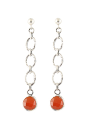 Vogue Crafts and Designs Pvt. Ltd. manufactures Orange Stone Dangler Silver Earrings at wholesale price.