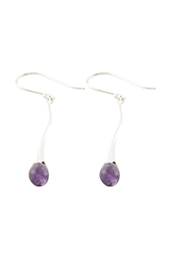 Vogue Crafts and Designs Pvt. Ltd. manufactures Purple Stone Drops Silver Earrings at wholesale price.