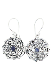 Vogue Crafts and Designs Pvt. Ltd. manufactures Purple Stone Illusion Silver Earrings at wholesale price.