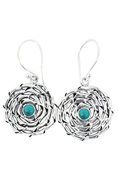 Vogue Crafts and Designs Pvt. Ltd. manufactures Turquoise Stone Illusion Silver Earrings at wholesale price.