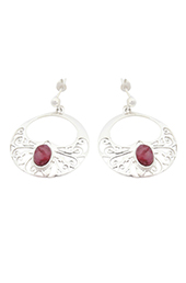 Vogue Crafts and Designs Pvt. Ltd. manufactures Maroon Stone Silver Earrings at wholesale price.