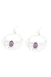 Vogue Crafts and Designs Pvt. Ltd. manufactures Sterling Silver Purple Stone Earrings at wholesale price.