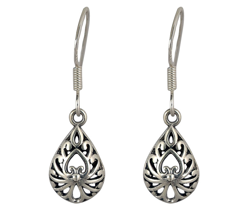 Vogue Crafts & Designs Pvt. Ltd. manufactures Antique Teardrop Silver Earrings at wholesale price.