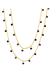 Vogue Crafts and Designs Pvt. Ltd. manufactures Drops of Purple Necklace at wholesale price.