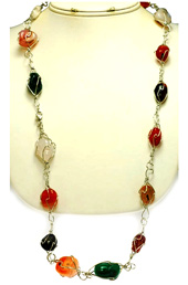 Vogue Crafts and Designs Pvt. Ltd. manufactures Multi-color Silver Necklace at wholesale price.