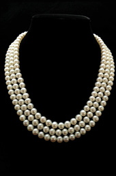 Vogue Crafts and Designs Pvt. Ltd. manufactures Layered Pearl Stones Silver Necklace at wholesale price.