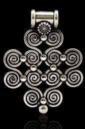 Spiral Cluster Silver Pendant